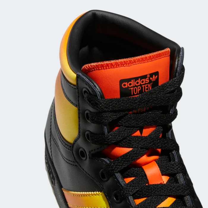 Adidas Men's Top Ten Hi Shoes - Core Black / Beam Yellow / Semi Impact Orange - Just For Sports