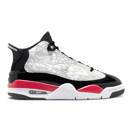 Nike Kid's Air Jordan Dub Zero Shoes - White / Fire Red / Black - Just For Sports