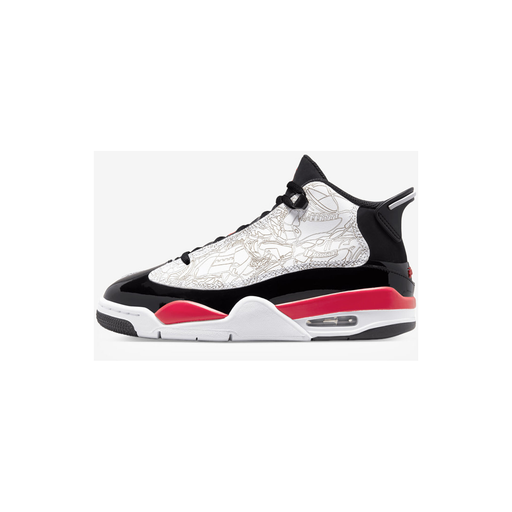 Nike Kid's Air Jordan Dub Zero Shoes - White / Fire Red / Black - Just For Sports