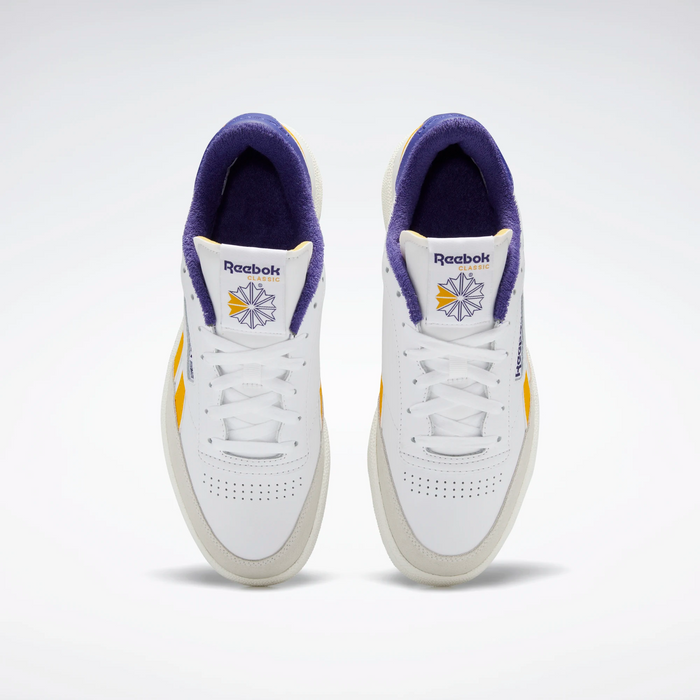 Reebok Men's Club C Revenge Shoes - Cloud White / Collegiate Gold / Bold Purple - Just For Sports