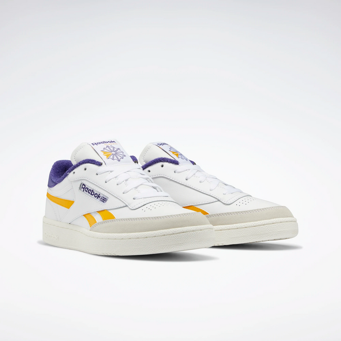 Reebok Men's Club C Revenge Shoes - Cloud White / Collegiate Gold / Bold Purple - Just For Sports