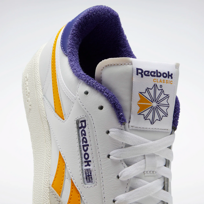 Reebok Men's Club C Revenge Shoes - Cloud White / Collegiate Gold / Bold Purple - Just For Sports