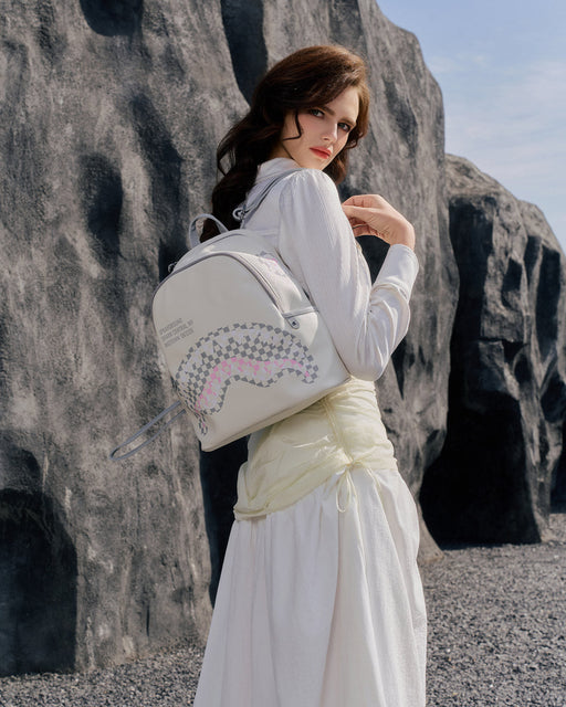 Sprayground Shark Central Dynamic Savage Backpack - Beige / White - Just For Sports