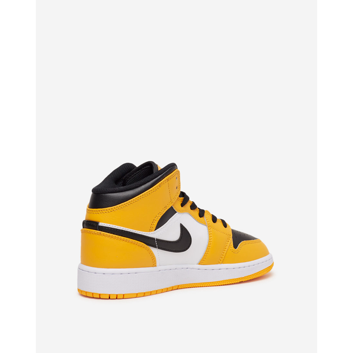 Kid's Air Jordan 1 Mid Shoes - Taxi Yellow / Black / White - Just For Sports