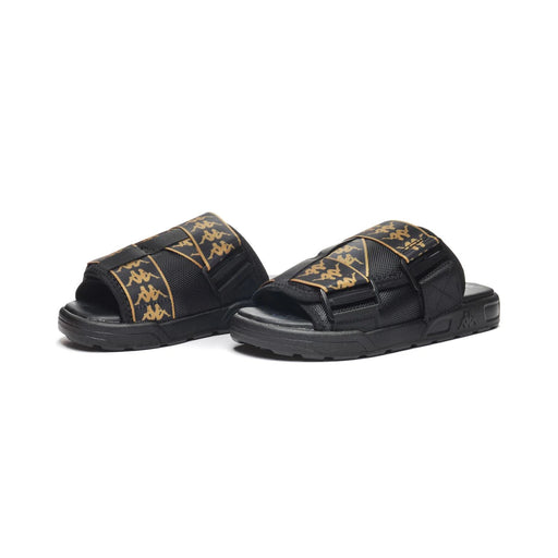 Kappa Men's 222 Banda Mitel 1 Slides - Black / Gold - Just For Sports