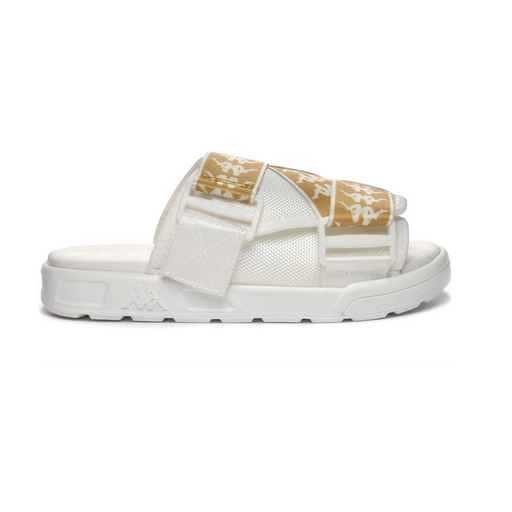 Kappa Men's 222 Banda Mitel 1 Slides - White / Gold - Just For Sports