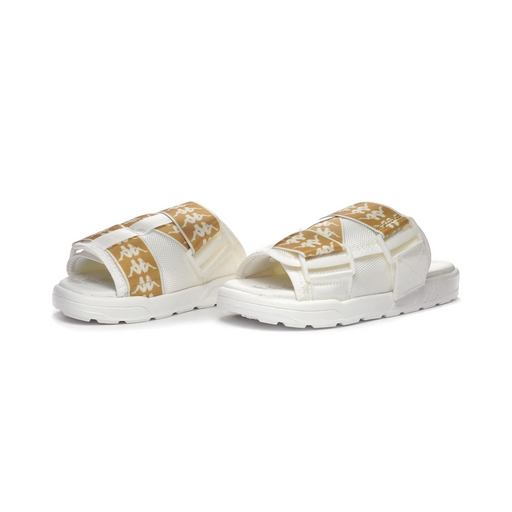 Kappa Men's 222 Banda Mitel 1 Slides - White / Gold - Just For Sports