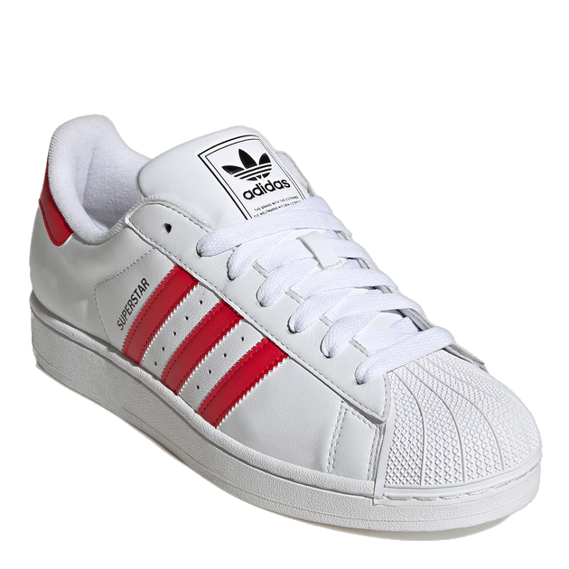 Adidas Men's Superstar Ii Shoes - Cloud White / Better Scarlet / Core Black - Just For Sports