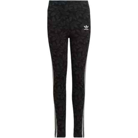 adidas 3-Stripes Print Leggings (Plus Size) - Black