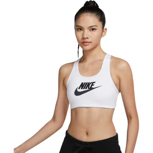 Nike Women's Swoosh Sports Bra - White / Black — Just For Sports