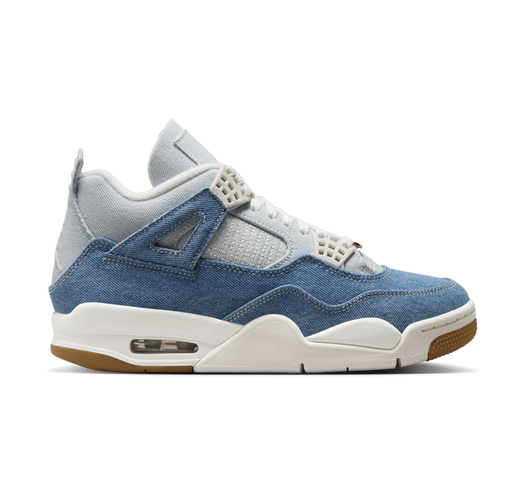 Nike Women's Air Jordan 4 Shoes - Sail / Gum Light Brown / Worn Blue / Sail / Metallic Gold - Just For Sports