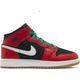 Nike Kids' Air Jordan 1 Mid SE Shoes - Fire Red / Black / Malachite Green / White