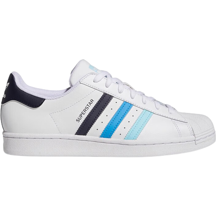 Adidas Men's Superstar Shoes - White / Black / Blue / Cyan — Just For Sports