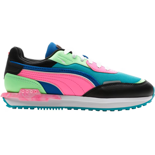 Puma Women s CIty Rider Marble Shoes Viridian Green Puma Black Luminous Pink