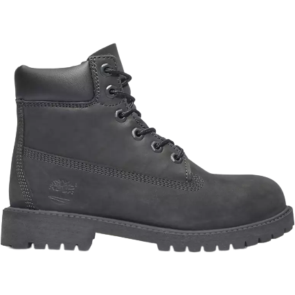 Timberland Kid's Junior Premium 6-Inch Waterproof Boot Shoes - Black Nubuck