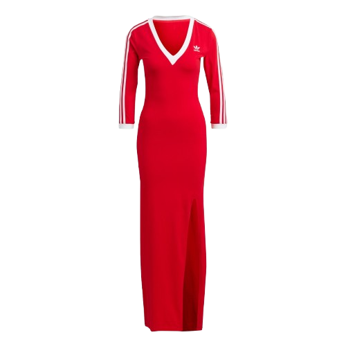 Adidas Women's Adicolor Classics 3-Stripes Maxi Dress Apparel - Better  Scarlet  Just For Sports