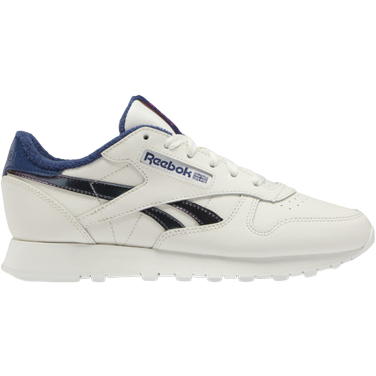 Reebok Women s Classic Leather Shoes Chalk Batik Blue Atomic