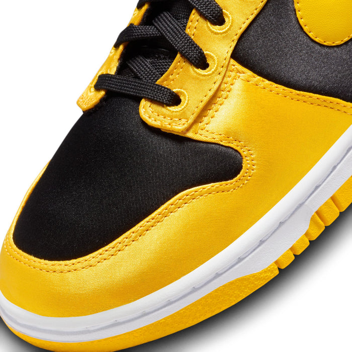 Nike Women's Dunk High Satin Goldenrod Shoes - Black / Varsity Maize / White - Just For Sports
