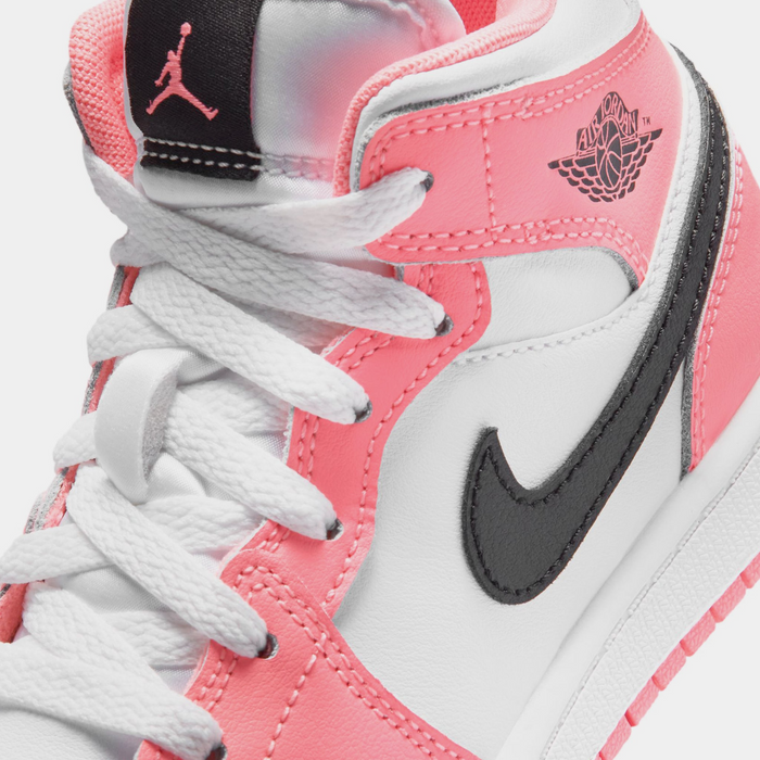Nike Kids' Jordan 1 Mid Pink Gaze Shoes - Pink Gaze / Pearl Pink / White - Just For Sports