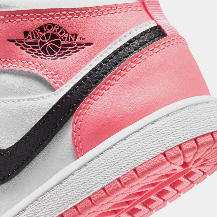 Nike Kids' Jordan 1 Mid Pink Gaze Shoes - Pink Gaze / Pearl Pink / White - Just For Sports