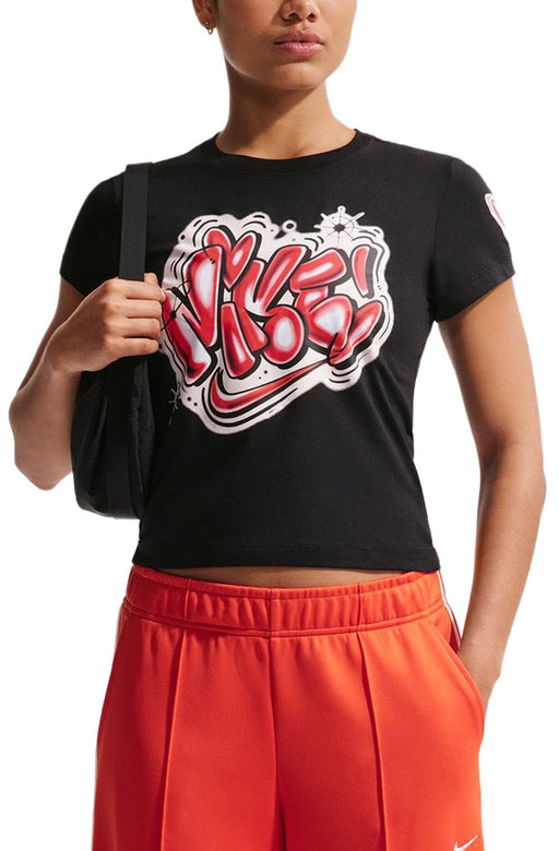 Nike Women's Sportswear Chill Knit Slim Cropped T-Shirt Apparel - Black - Just For Sports