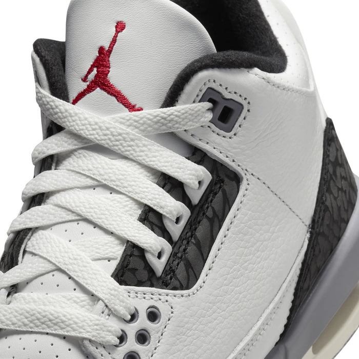 Nike Kids' Air Jordan 3 Retro Shoes - Summit White / Fire Red / Cement Grey / Black