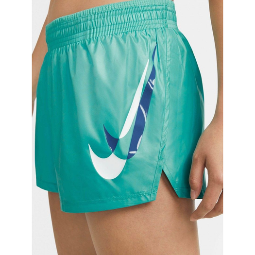 Nike Women's Swoosh Run Shorts - Washed Teal Green / White