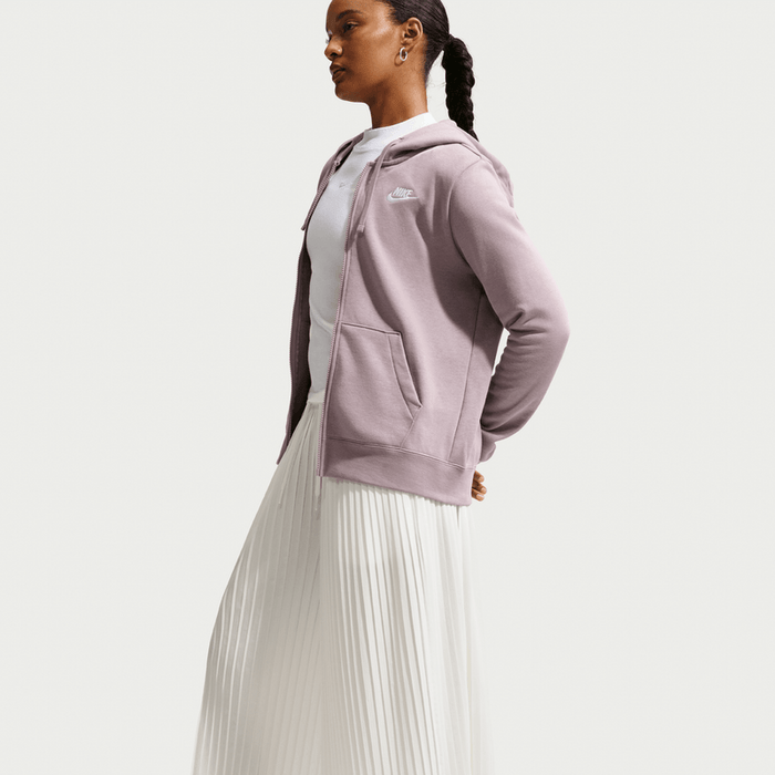 Nike Women's Sportswear Club Fleece Full-Zip Hoodie Apparel - Rose - Just For Sports