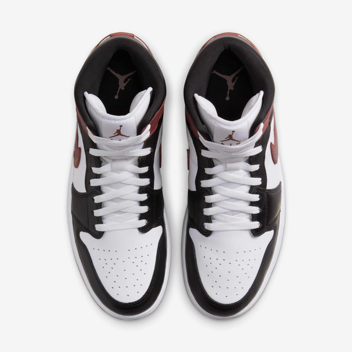 Nike Men's Air Jordan 1 Mid Shoes - White / Black / Dark Pony - Just For Sports