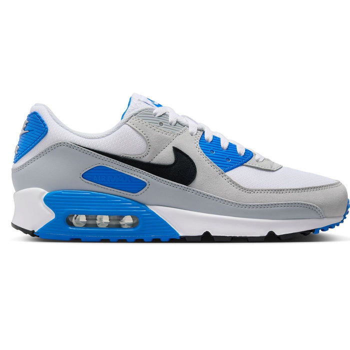 Nike Men's Air Max 90 Shoes - White / Black / Photo Blue / Pure Platinum