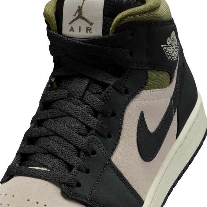 Nike Men's Air Jordan 1 Mid Se Shoes - Light Orewood Brown / Off Noir / Medium Olive / Sail - Just For Sports