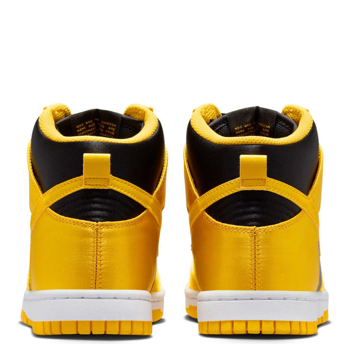 Nike Women's Dunk High Satin Goldenrod Shoes - Black / Varsity Maize / White - Just For Sports