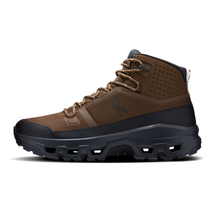 On Running Men's Cloudrock Mid Waterproof Shoes - Earth / Black