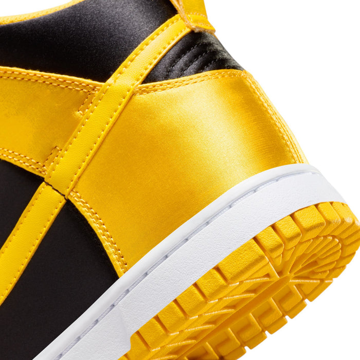 Nike Women's Dunk High Satin Goldenrod Shoes - Black / Varsity Maize / White - Just For Sports