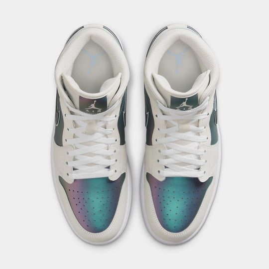 Nike Men's Jordan 1 Mid Se Phantom Iridescent Shoes - Phantom / White - Just For Sports