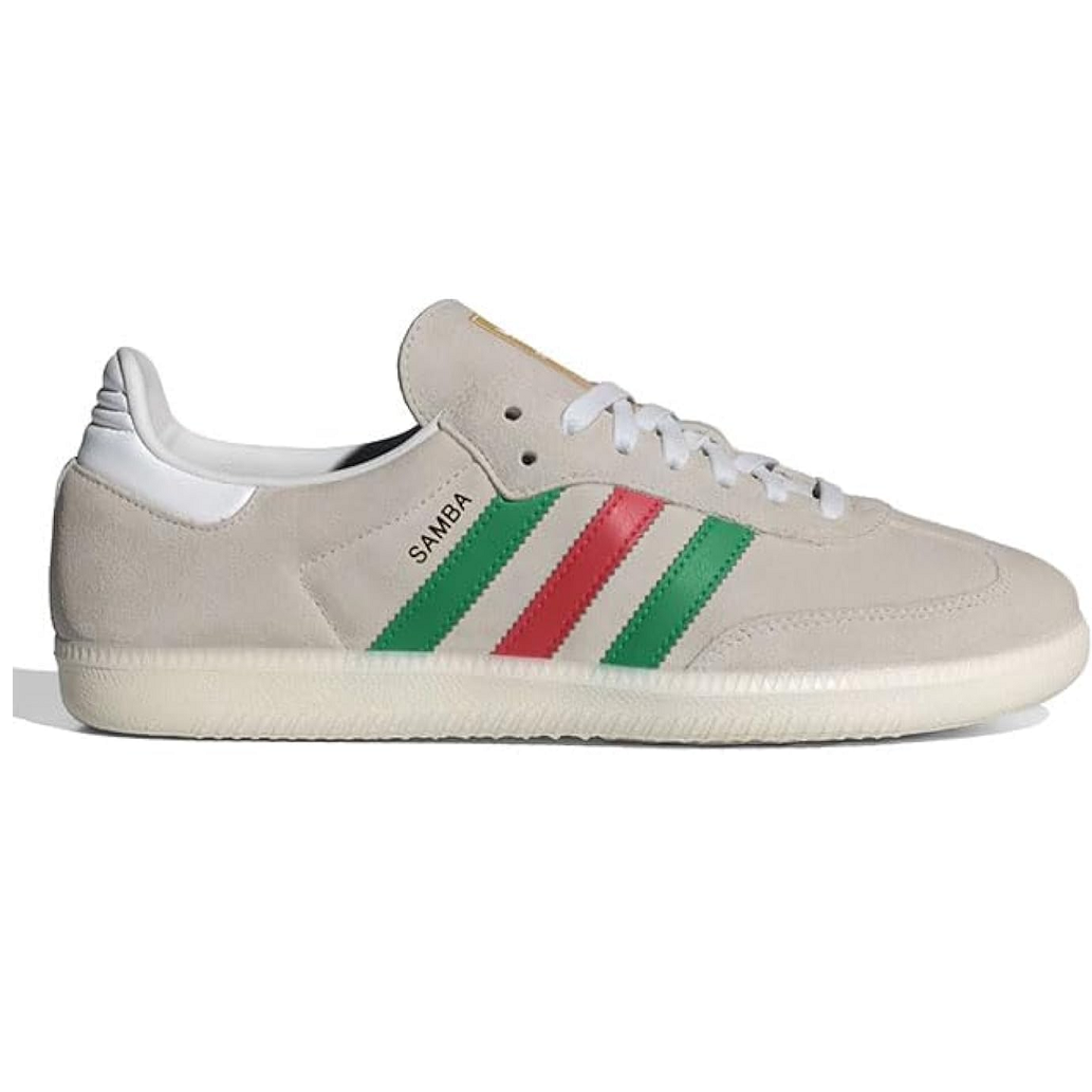 Adidas Men's Samba OG Shoes - Crystal White / Green / Better Scarlet Just For Sports Adidas Men's Samba OG Shoes - Crystal White / Green / Better Scarlet Just For Sports
