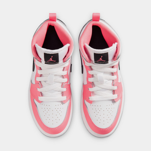 Nike Kids' Jordan 1 Mid Pink Gaze Shoes - Pink Gaze / Pearl Pink / White - Just For Sports