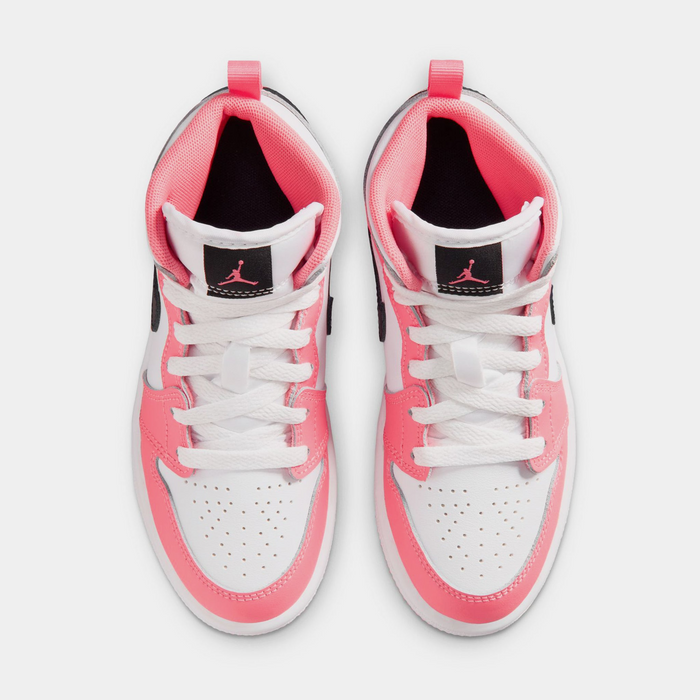 Nike Kids' Jordan 1 Mid Pink Gaze Shoes - Pink Gaze / Pearl Pink / White - Just For Sports