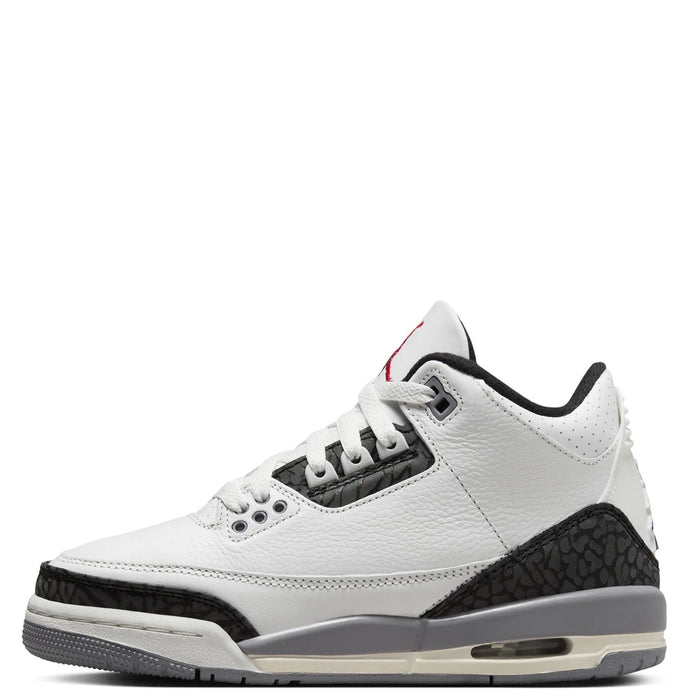 Nike Kids' Air Jordan 3 Retro Shoes - Summit White / Fire Red / Cement Grey / Black