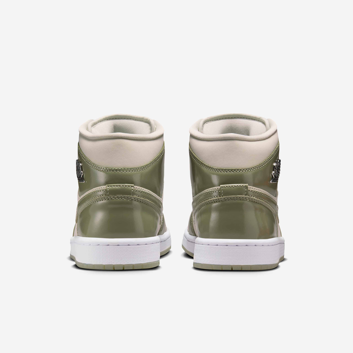 Nike Women's Air Jordan 1 Mid Se Shoes - Sea Glass / Oil Green / Metallic Silver - Just For Sports