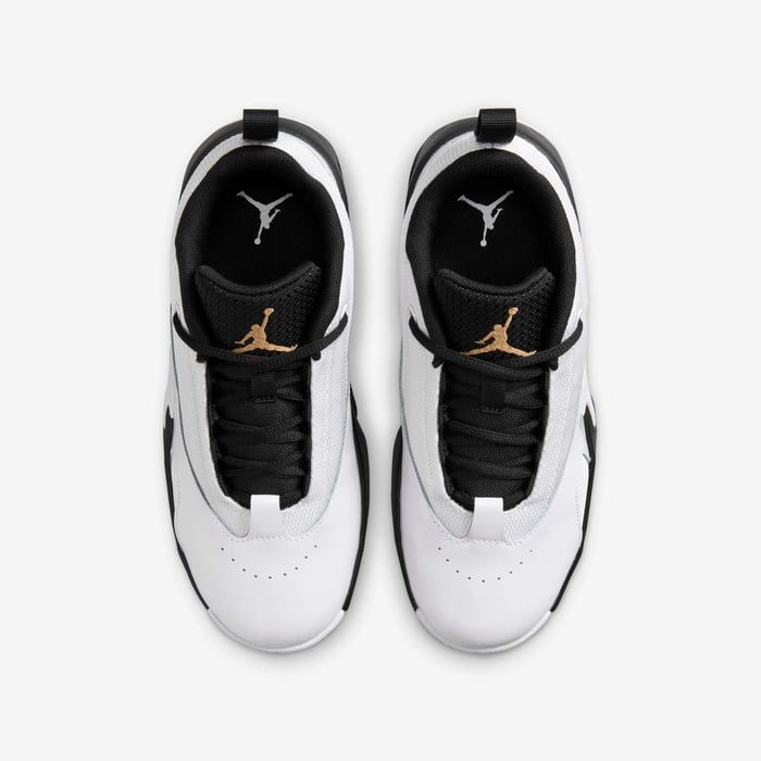 Nike Kid's Jordan Max Aura 6 Shoes - White / Black / Metallic Gold