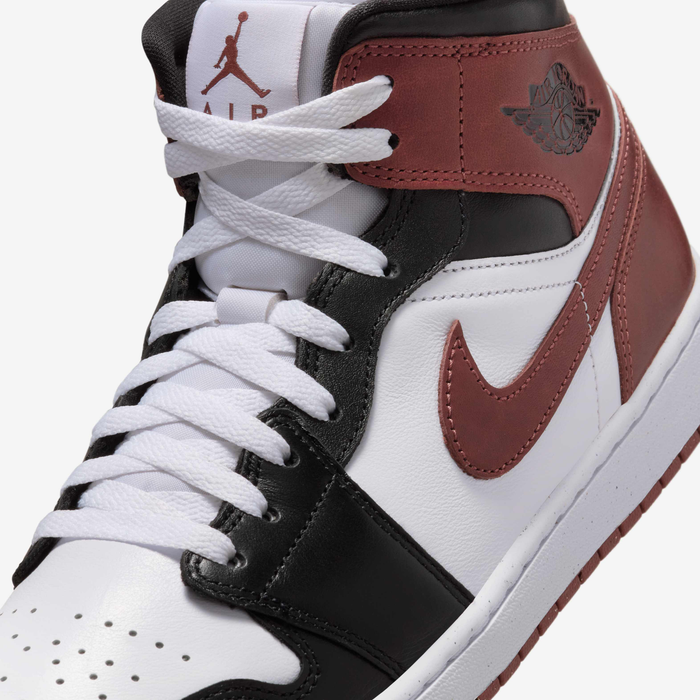 Nike Men's Air Jordan 1 Mid Shoes - White / Black / Dark Pony - Just For Sports