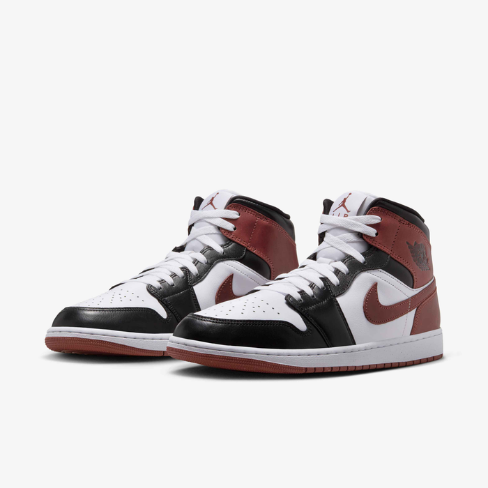 Nike Men's Air Jordan 1 Mid Shoes - White / Black / Dark Pony - Just For Sports