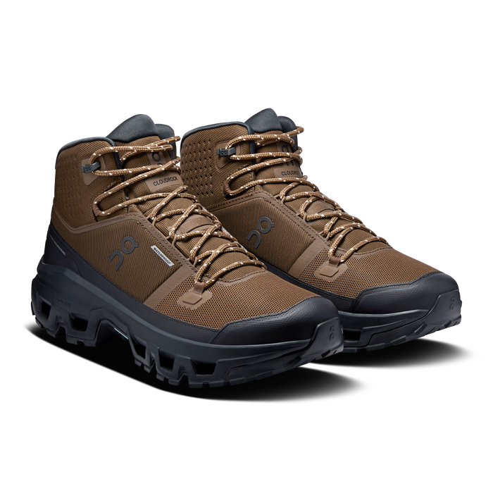 On Running Men's Cloudrock Mid Waterproof Shoes - Earth / Black