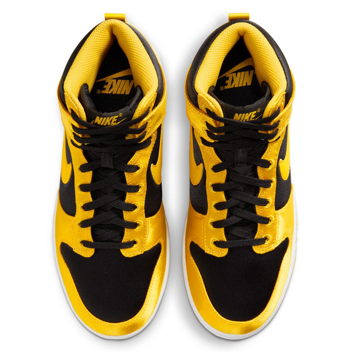 Nike Women's Dunk High Satin Goldenrod Shoes - Black / Varsity Maize / White - Just For Sports