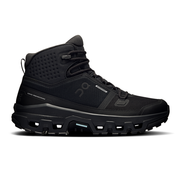 On Running Women's Cloudrock Mid Waterproof Shoes - Black / Black
