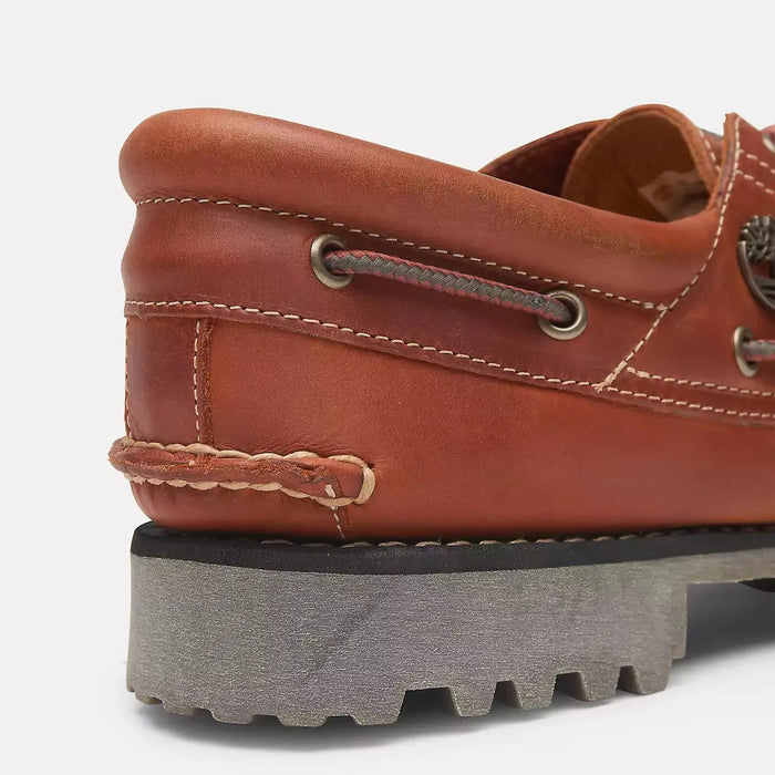 Timberland Men's Authentic 3-Eye Boat Shoe - Orange / Full Grain Timberland Men's Authentic 3-Eye Boat Shoe - Orange / Full Grain