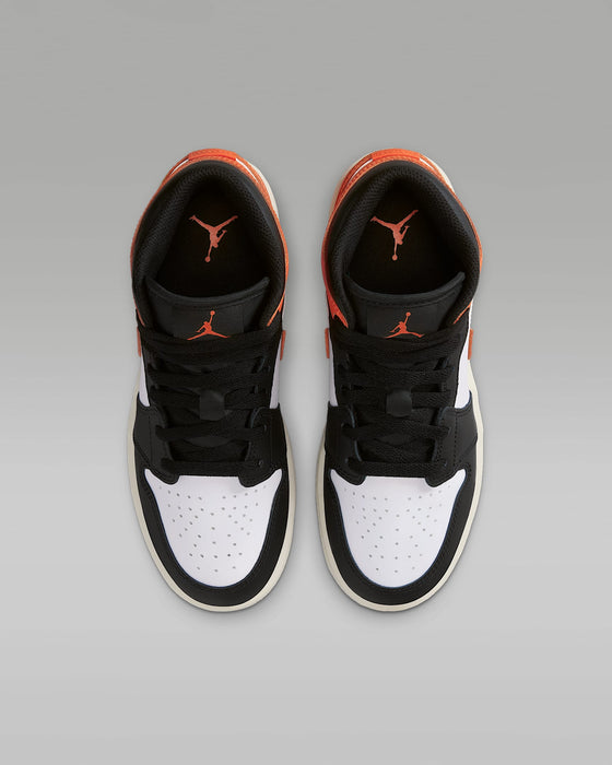 Nike Kids' Air Jordan 1 Mid Shoes - Starfish / White / Sail / Black - Just For Sports