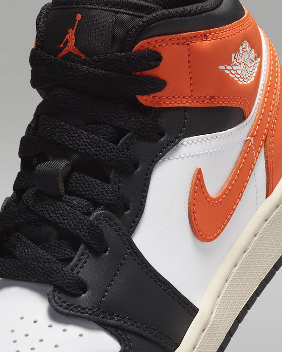 Nike Kids' Air Jordan 1 Mid Shoes - Starfish / White / Sail / Black - Just For Sports