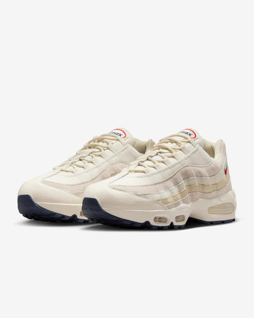 Nike Men's Air Max 95 Og Shoes - Pale Ivory / Light Khaki / Sail / University Red - Just For Sports